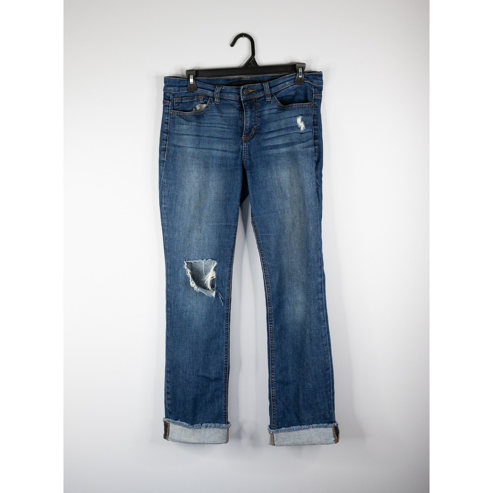 SP Black Label Straight Leg Jeans Womens 29 Blue Good Distressed Raw Hem P9441MD